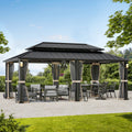 Modern Shade The Horizon 12'x20' Hardtop Outdoor Gazebo with Netting and Ventilation