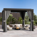 Modern Shade Aurora 10'x10' Louvered Pergola, Adjustable Waterproof Roof with Drainage, Reinforced Frame for Patio & Deck, Black
