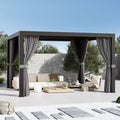 Modern Shade Aurora 10'x12' Louvered Pergola, Adjustable Waterproof Roof with Drainage, Reinforced Frame for Patio & Deck, Black