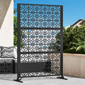 Modern Shade 4x6 FT Metal Privacy Screen, Artistic Modular Design, Freestanding Weather-Resistant Outdoor Patio Fence & Garden Divider (Lattice Echo)