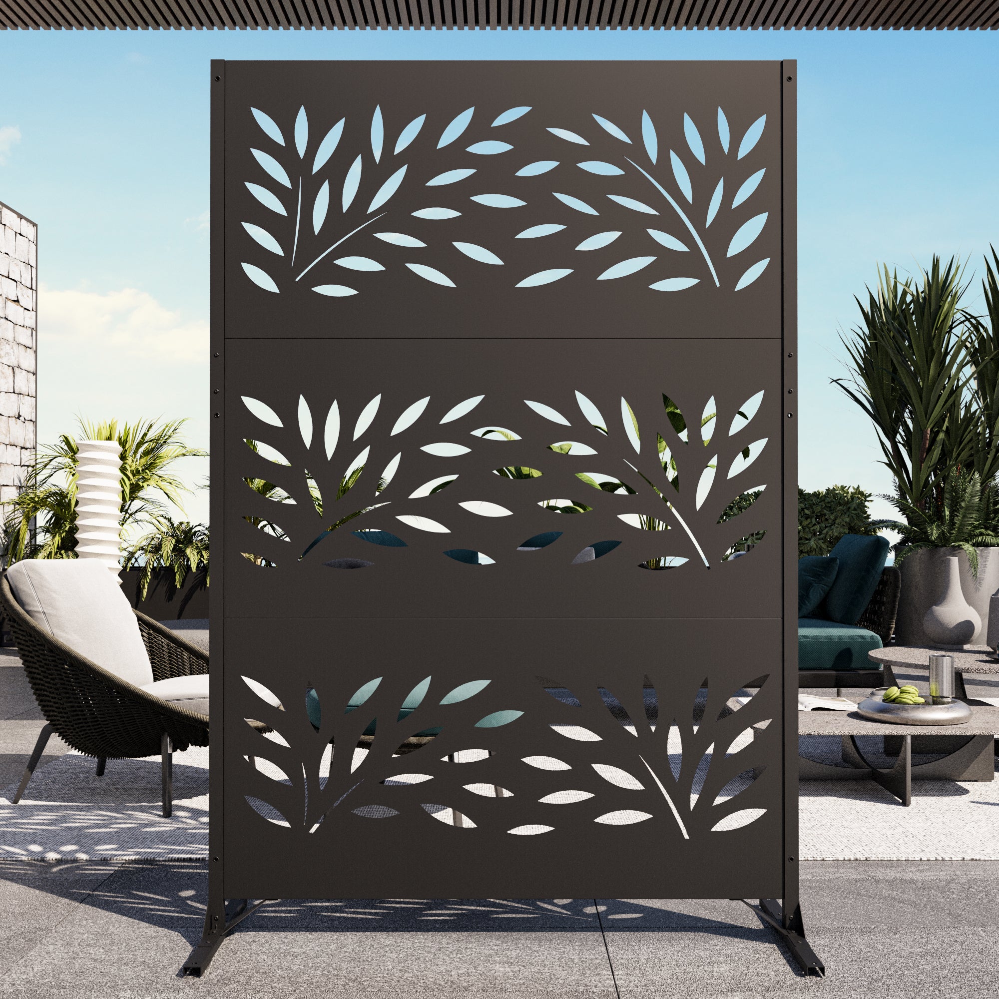 Modern Shade 4x6 FT Artistic Metal Privacy Screen - Space Division