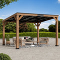 Modern Shade 10' x 12' Cedar Wood Hardtop Gazebo, Rot-Resistant Backyard Grill Shelter
