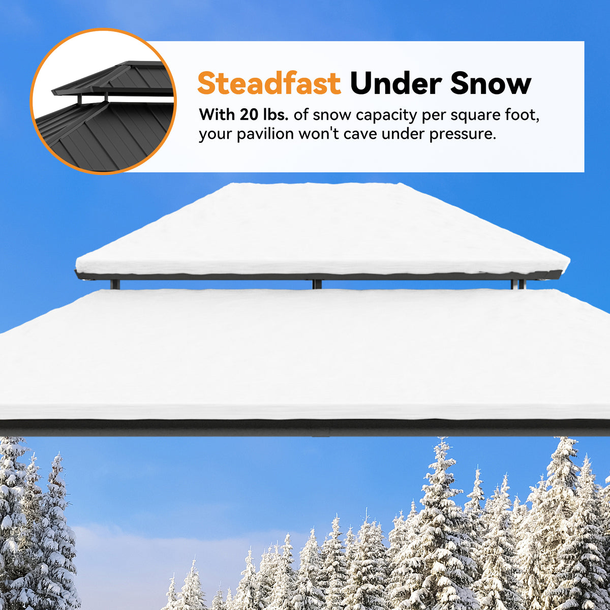 Modern Shade 12' x 14' Steel Outdoor Patio Canopy Hardtop Gazebo with Solar LED Light