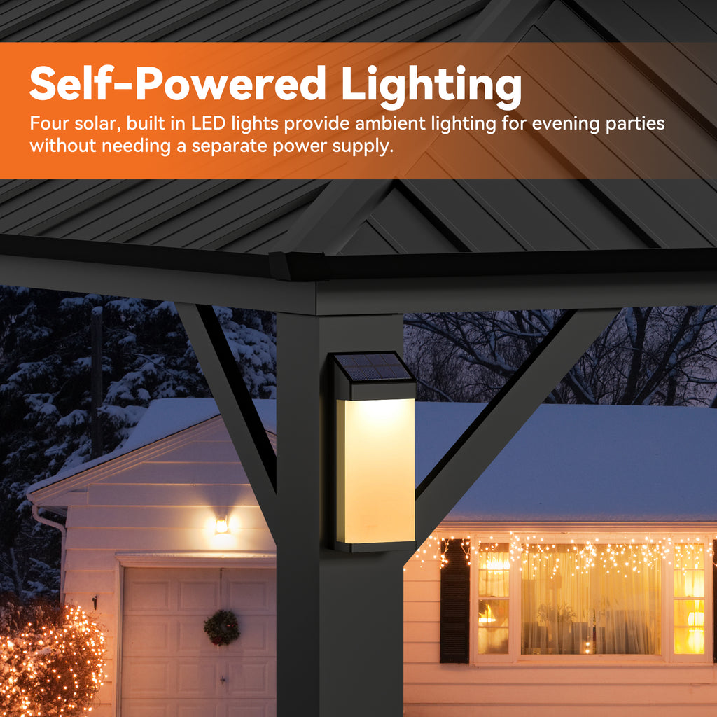 Modern Shade The Horizon 12'x20' Hardtop Outdoor Gazebo with Netting and Ventilation