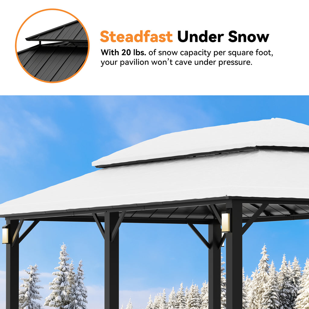 Modern Shade The Horizon 12'x20' Hardtop Outdoor Gazebo with Netting and Ventilation