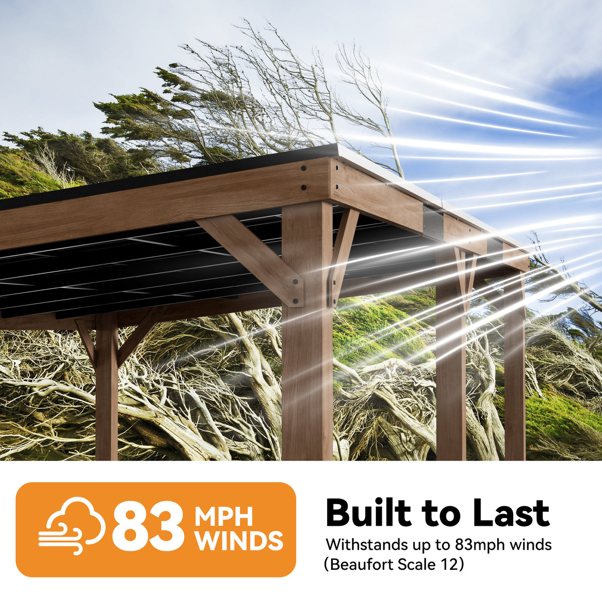 Modern Shade 12' x 20' Cedar Wood Gazebo with Hardtop Slope Roof,Permanent Grill Gazebo for Outdoor Backyard Brown