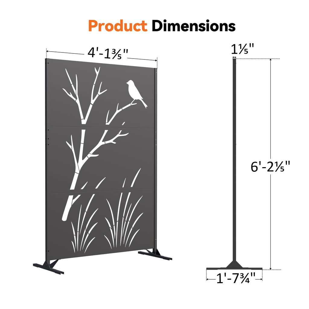 Modern Shade 4x6 FT Metal Privacy Screen - Perch & Meadow
