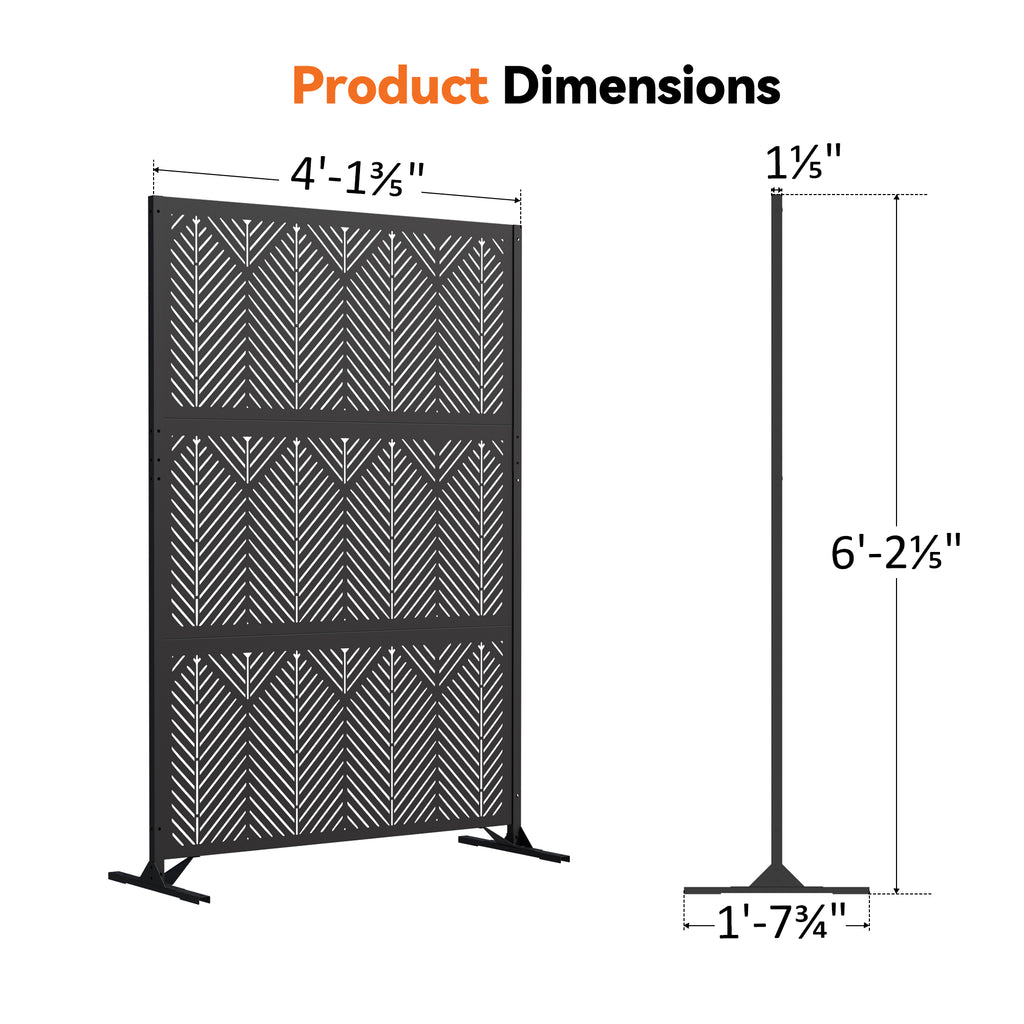 Modern Shade 4x6 FT Metal Privacy Screen - Geo Forest