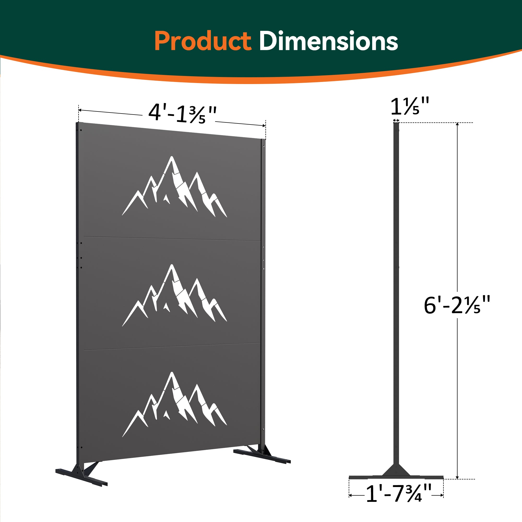 Modern Shade 4x6 FT Metal Privacy Screen - Summit Horizon