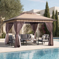 13'x13' Pop Up Gazebo with Double Vent Roof, Mosquito Netting, Waterproof UV Protection, Portable Backpack Carry