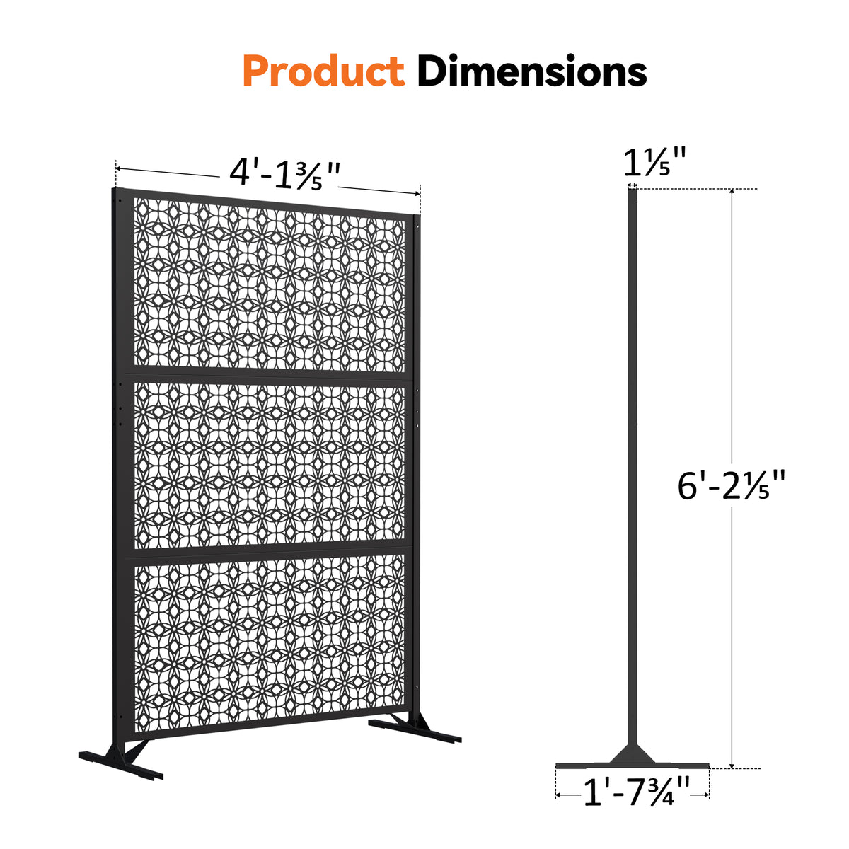 Modern Shade 4x6 FT Artistic Metal Privacy Screen - Petal Weave