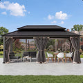 Covered Outdoor 12' x 24' Universal 6-Panel Gazebo Mosquito Netting, Double Zipper Sidewalls, Replacement Mesh for Outdoor Patio Canopy & Garden (Net Only)