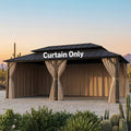 Covered Outdoor Universal 12' x24' Gazebo Curtain Replacement 6 Panel Waterproof Sidewalls Curtain Only