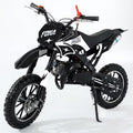 FONA 49cc 2-Stroke Dirt Bike for Kids 8-12, 25mph Mini Motorcycle with Dual Disc Brakes, Multi terrain tires Tires, Suspension & Soft Seat Black
