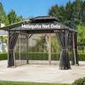 Covered Outdoor Universal 10'x12' Gazebo Mosquito Netting- 4-Panel Double Zipper Sidewalls