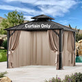 Covered Outdoor Universal 10'x10' Gazebo Curtain Replacement 4 Panel Zippered Sidewalls Grey