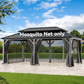 Covered Outdoor Universal 12'x20' Gazebo Mosquito Netting - 4-Panel Double Zipper Sidewalls