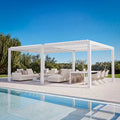 Modern Shade 12'x20' White Louvered Pergola, Adjustable Waterproof Roof with Drainage, USB Power Strip, Reinforced Frame, Easy Assembly