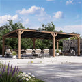 Modern Shade 12x24 Cedar Wood Gazebo Hardtop Slope Roof Rot Resistant Snow And Wind Resistant For Backyard Deck And Garden
