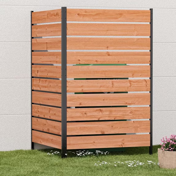 Modern Shade 5'x3' Natural Wood Privacy Fence Screen (4 Panel) - Outdoor Deck/Balcony Panel, Conceals Trash Cans/AC