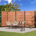Modern Shade 5'x3' Natural Wood Privacy Fence Screen (4 Panel) - Outdoor Deck/Balcony Panel, Conceals Trash Cans/AC