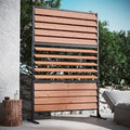 Modern Shade 6x4 ft Louvered Cedar Privacy Fence Panel Adjustable Screen for Outdoor Deck