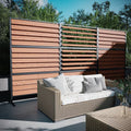 Modern Shade 6x4 ft Louvered Cedar Privacy Fence Panel Adjustable Screen for Outdoor Deck