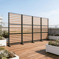 Modern Shade 6x4 ft Louvered Cedar Privacy Fence Panel Adjustable Screen for Outdoor Deck