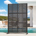 Modern Shade 4x6 ft Metal Privacy Screen, Freestanding Decorative Laser-Cut Panel, Outdoor & Indoor Room Divider for Patio, Garden and Balcony - Urban Block