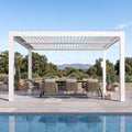 Modern Shade Aurora 10'x12' Louvered Pergola, Adjustable Waterproof Roof with USB Port & Drainage, Reinforced Frame for Patio, Easy Assembly, White