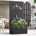 Modern Shade 6x3 FT Raised Garden Bed with Trellis Privacy Screen, Metal Planter Box with Drainage Holes for Climbing Plants, Summit Horizon