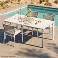 Modern Shade Cavo 67" All-Aluminum Outdoor Dining Table, White Minimalist Weather-Resistant Easy-Clean Patio Table for Garden & Indoor