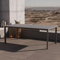 Modern Shade Cavo 79" All-Aluminum Outdoor Patio Dining Table, Weather-Resistant Easy-Clean Surface, Minimalist Design for Garden & Indoor, Gray