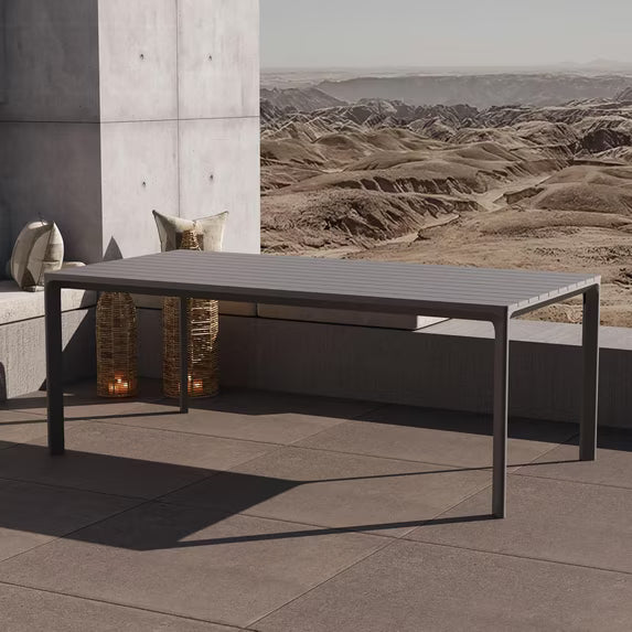 Modern Shade Cavo 79" All-Aluminum Outdoor Patio Dining Table, Weather-Resistant Easy-Clean Surface, Minimalist Design for Garden & Indoor, Gray