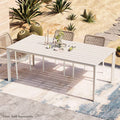 Modern Shade Cavo 79" All-Aluminum Outdoor Patio Dining Table, Weather-Resistant Easy-Clean Surface, Minimalist Design for Garden & Indoor, White