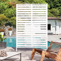 Modern Shade Outdoor Metal Privacy Screen - 72"H x 48"W White Stable Freestanding Patio Screen
