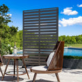Modern Shade 72"Hx48"W Metal Privacy Screen - Black Freestanding Outdoor Fence Panel for Privacy/Space Division
