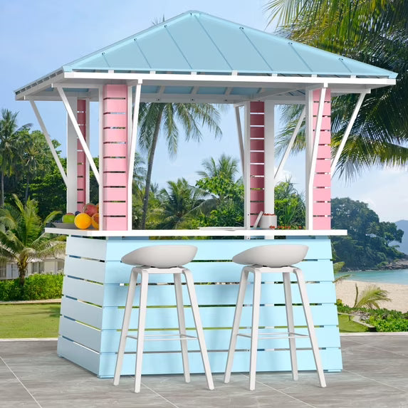 Modern Shade 8' x 8' Steel Frame Outdoor Grill Gazebo with USB Port and Hooks