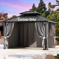 Covered Outdoor Universal 10'x12' Gazebo Curtain Replacement 4 Panel Zippered Grey Sidewalls