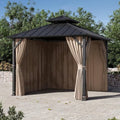 Modern Shade Universal 10' x10' Gazebo Curtain Replacement 4 Panel Yard- Dyed Sidewalls Curatin Only