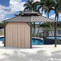 Modern Shade Yard-Dyed Universal Gazebo Curtain Replacement, 10' x 12' Single Panel Sidewall with Zipper, Outdoor Privacy Curtain for Patio & Backyard (Curtain Only)