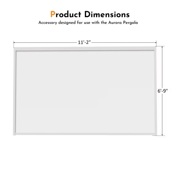 Modern Shade Aurora 12 ft Pull-Down Privacy Screen Panels, Galvanized Steel Modular Screens for Louvered Pergola, white, 1 Panel