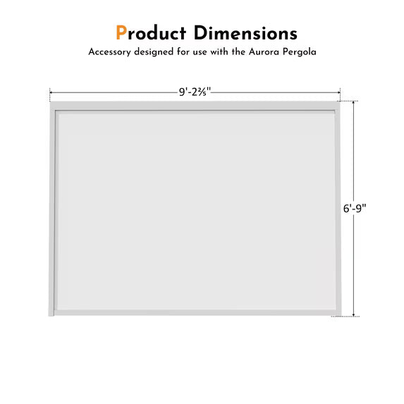 Modern Shade Aurora 12 ft Pull-Down Privacy Screen Panels, Galvanized Steel Modular Screens for Louvered Pergola, white, 1 Panel